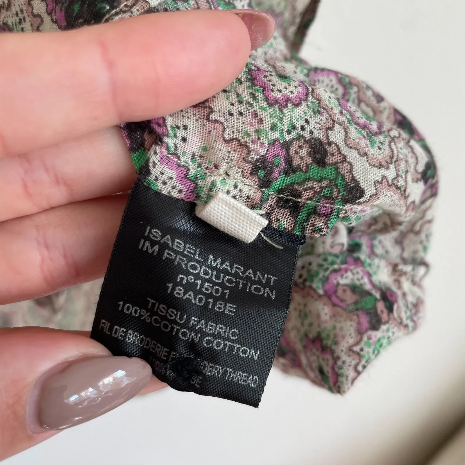 Isabel Marant Etoile Paisley Ruffle Long Sleeve Button Down Top - Image 10