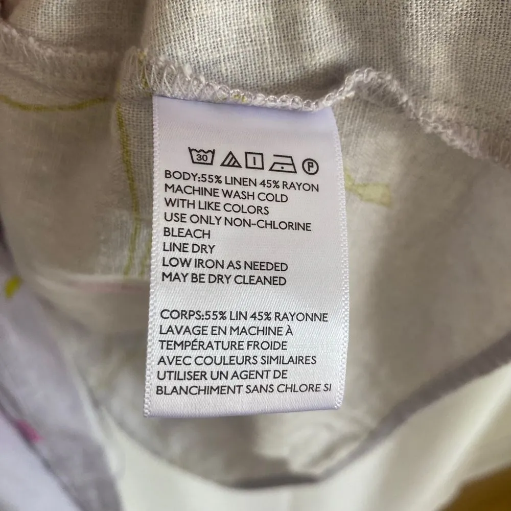 URBAN OUTFITTERS Sundress XS Linen Floral Tie Shoulder Midi Dress Cottagecore - Image 15