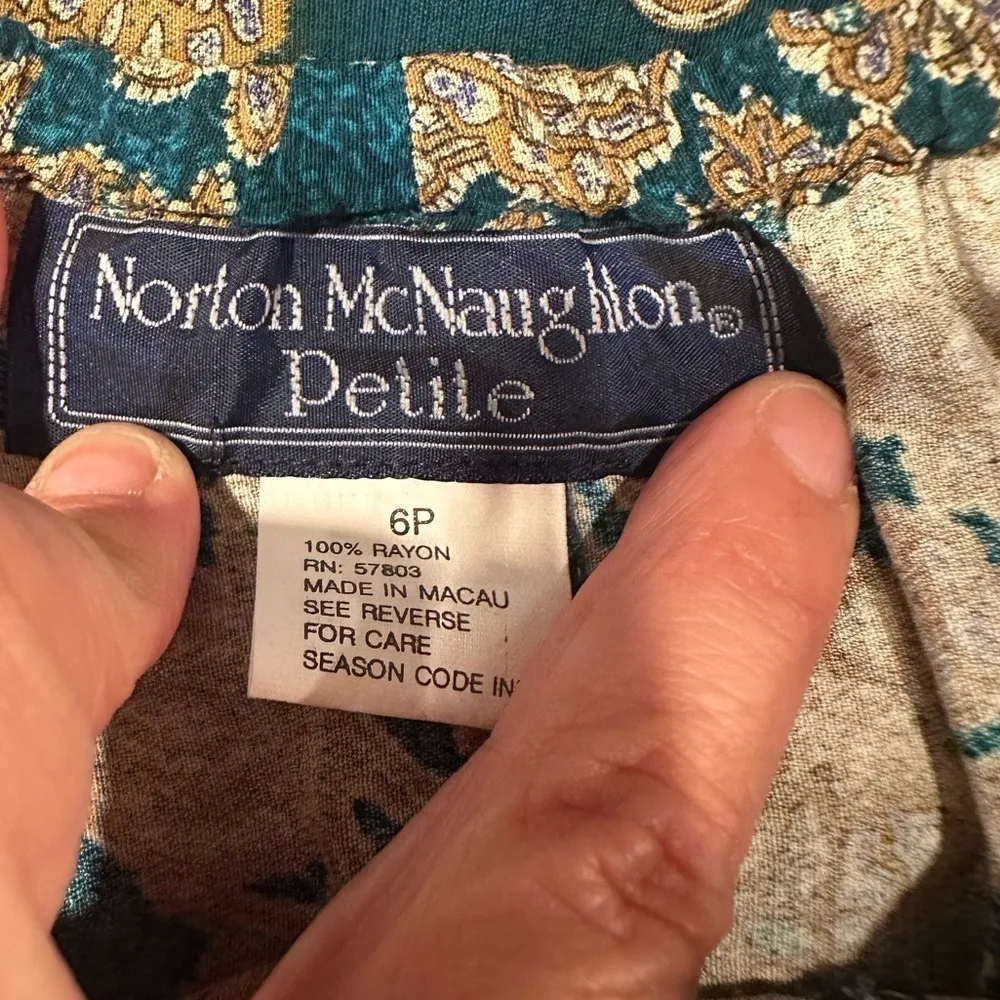 EUC Norton Mcnaughton Petite Dark Green Wrap  Skirt bohemian style Sz 6P - Image 7