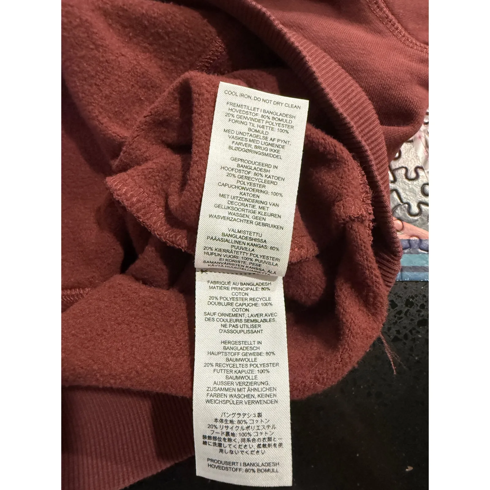 Gymshark Maroon Long Sleeve Hoodie Sweatshirt Womens Size S - Image 6