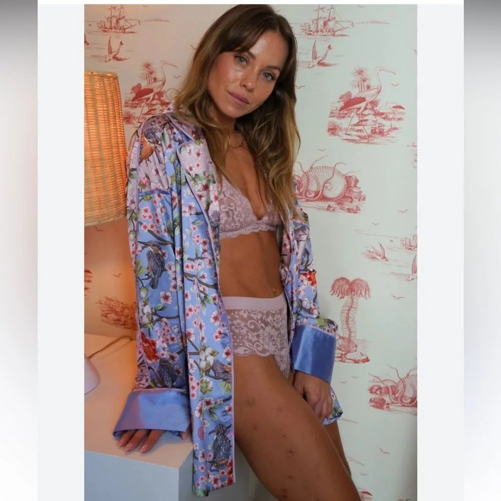 Anthropologie We Are Hah Violet Queen Fisher‎ Sheer PJ Set XL - Image 5