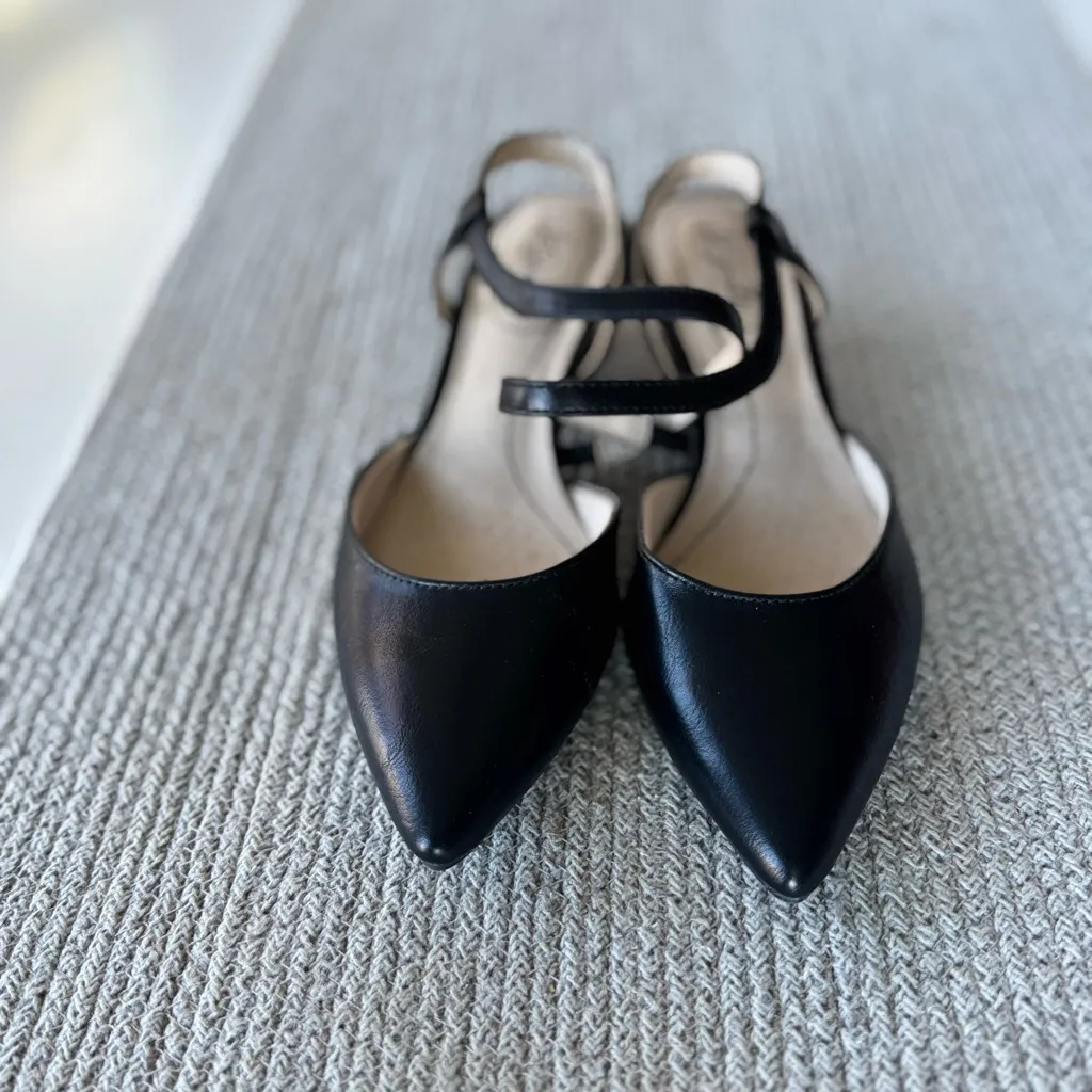 Life Stride Minimalist Black Strappy Low Block Heel  Pointed Toe Dress Shoe Sz 6 - Image 3