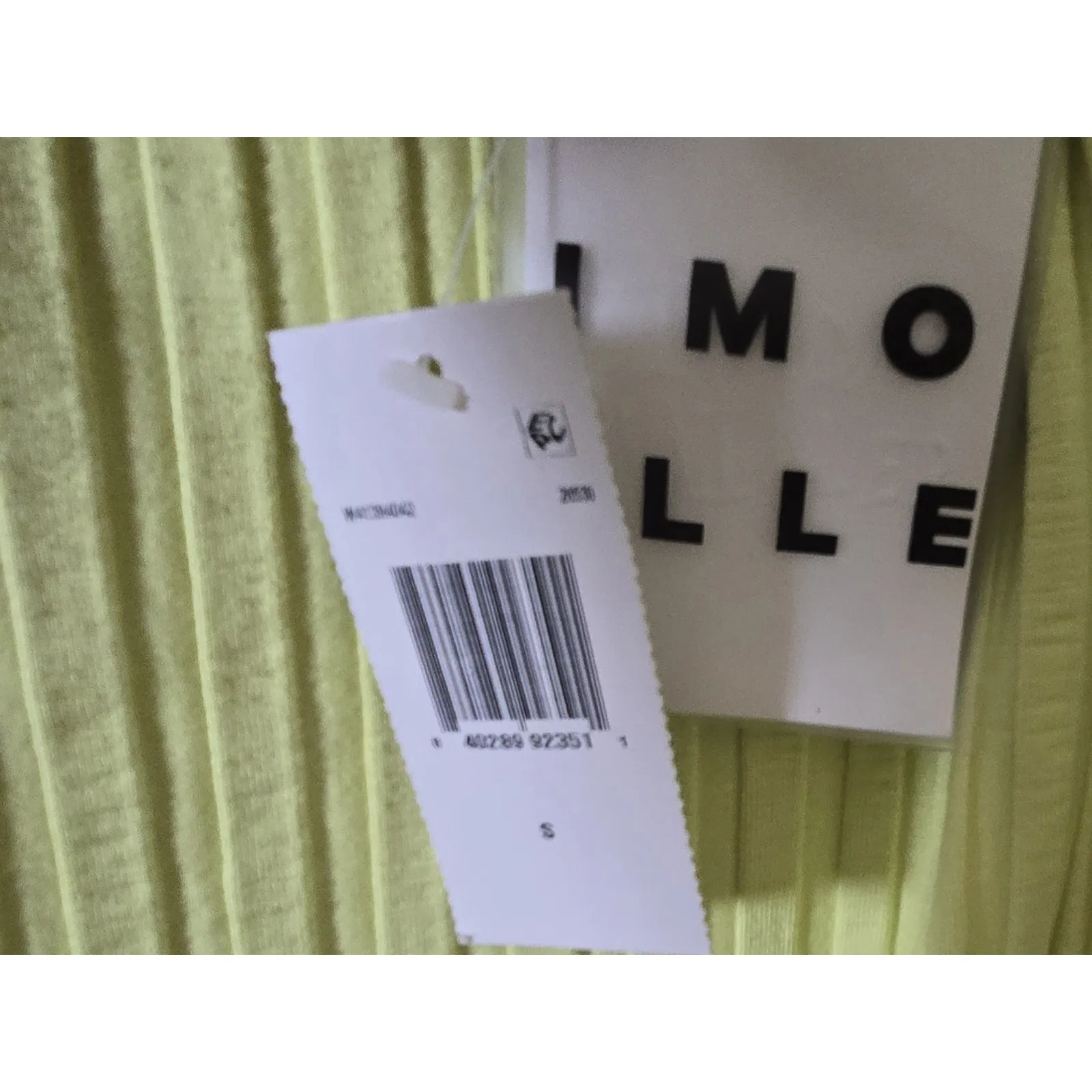 SIMON MILLER Ribbed Midi Dress Long Sleeve Crew Neck Lime Green Women's‎ Small - Image 5