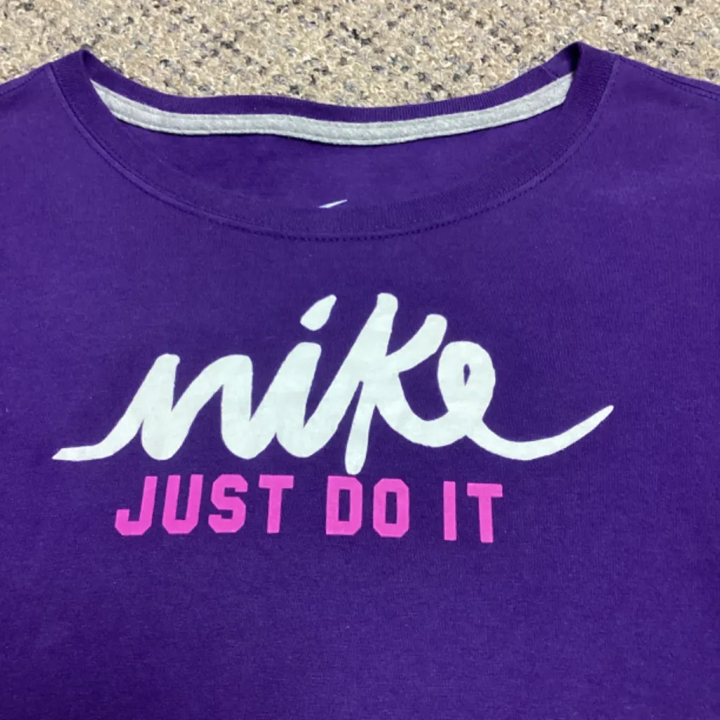 Nike Just Do It Logo Purple Long Sleeve Slim Fit Crewneck Top * Small - Image 2