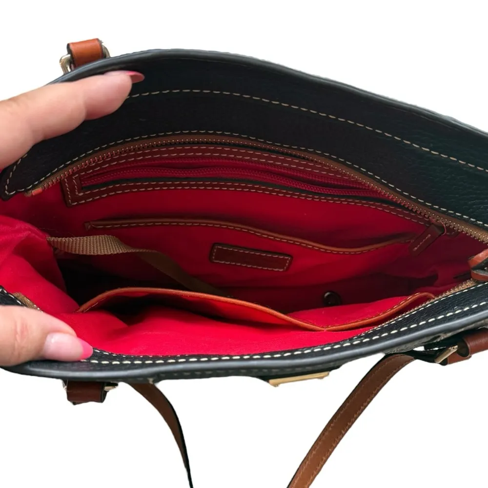 Dooney & Bourke Pebble Collection Small Lexington Leather Shopper Tote Bag Black - Image 15