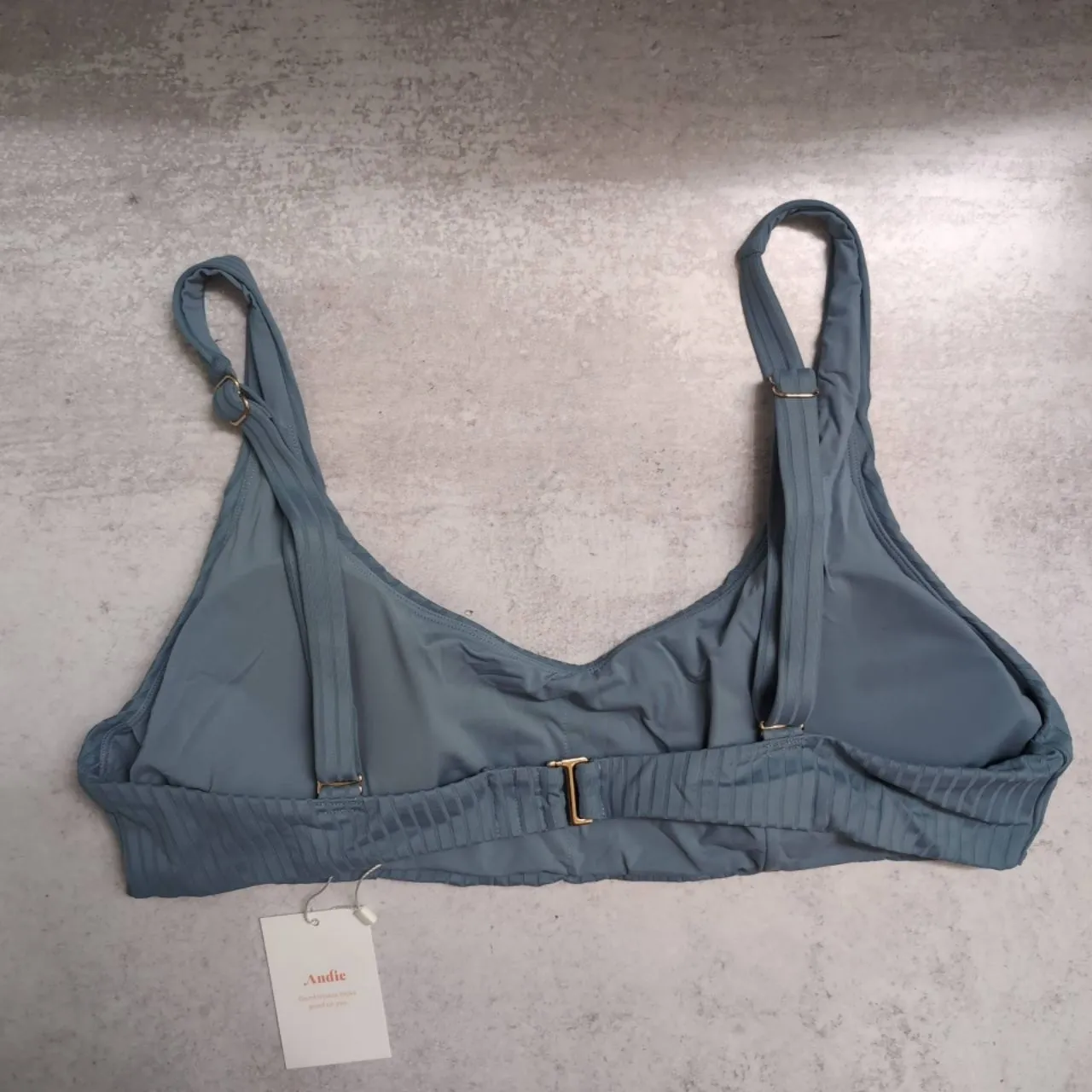 NWT Andie The Atlantic Top Marl Ribbed Adjustable Straps Swim Bikini Top XL - Image 2
