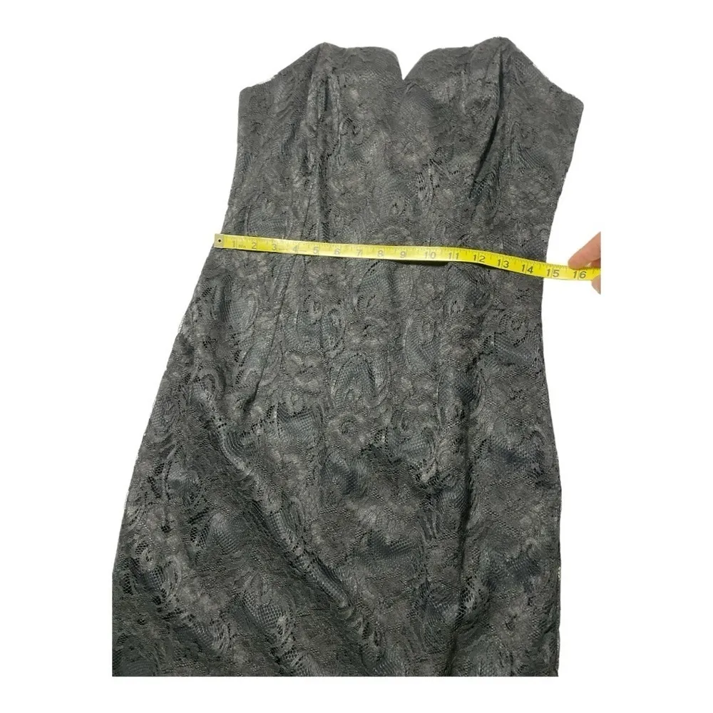 Vintage No Bran Lace Strapless Dress, like new size 9/10 Black - Image 10
