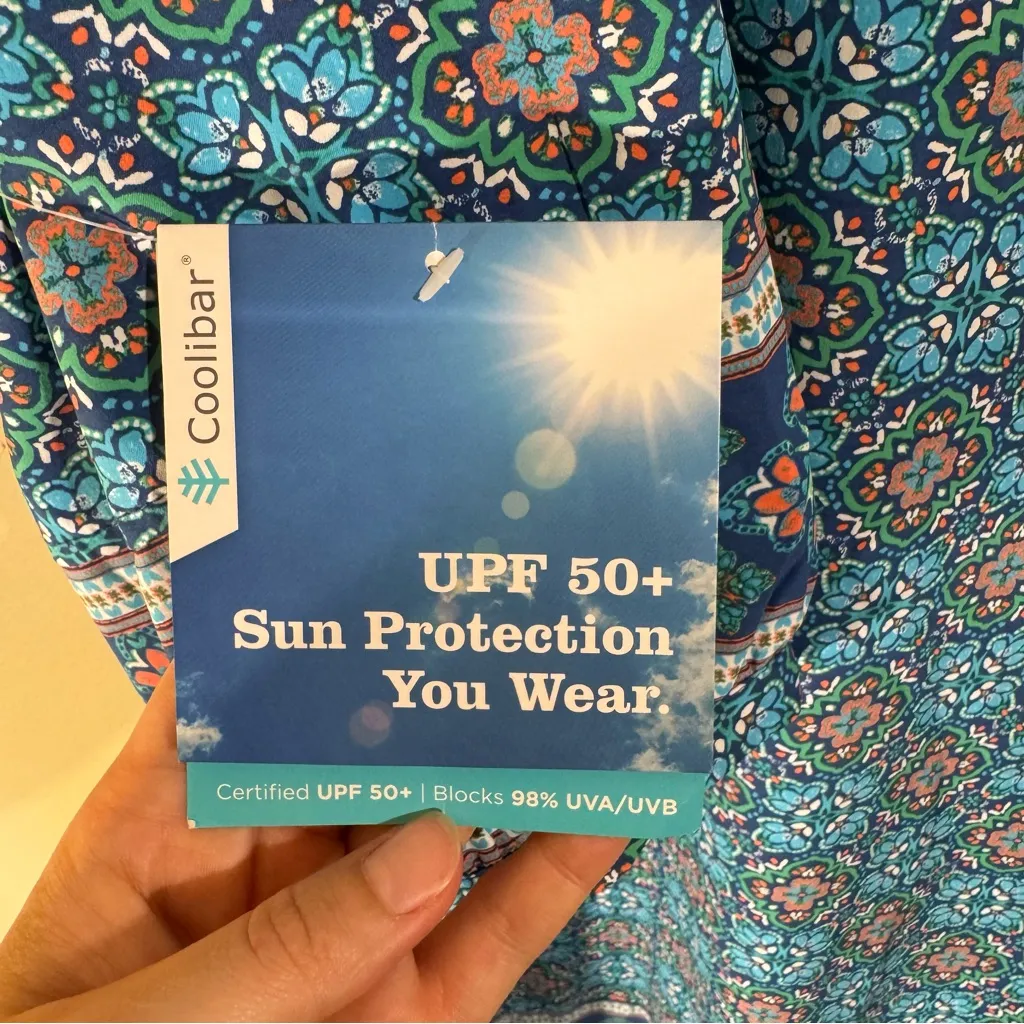 Coolibar UPF 50 Women's Garden Party Dress Sun Protection Blue Size 3X - Image 5