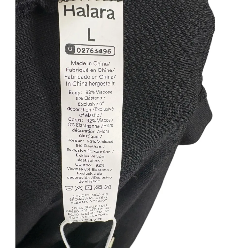 Halara Ribbed Hooded High Neck Sleeveless Cut Out Tie Back Dress Size Large - Image 9