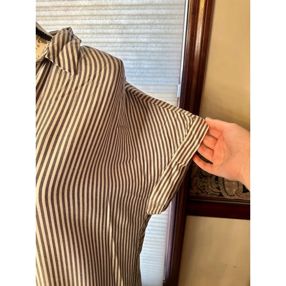 MADEWELL Size Large Central Striped Shirt Dress Button Down Front - Image 6