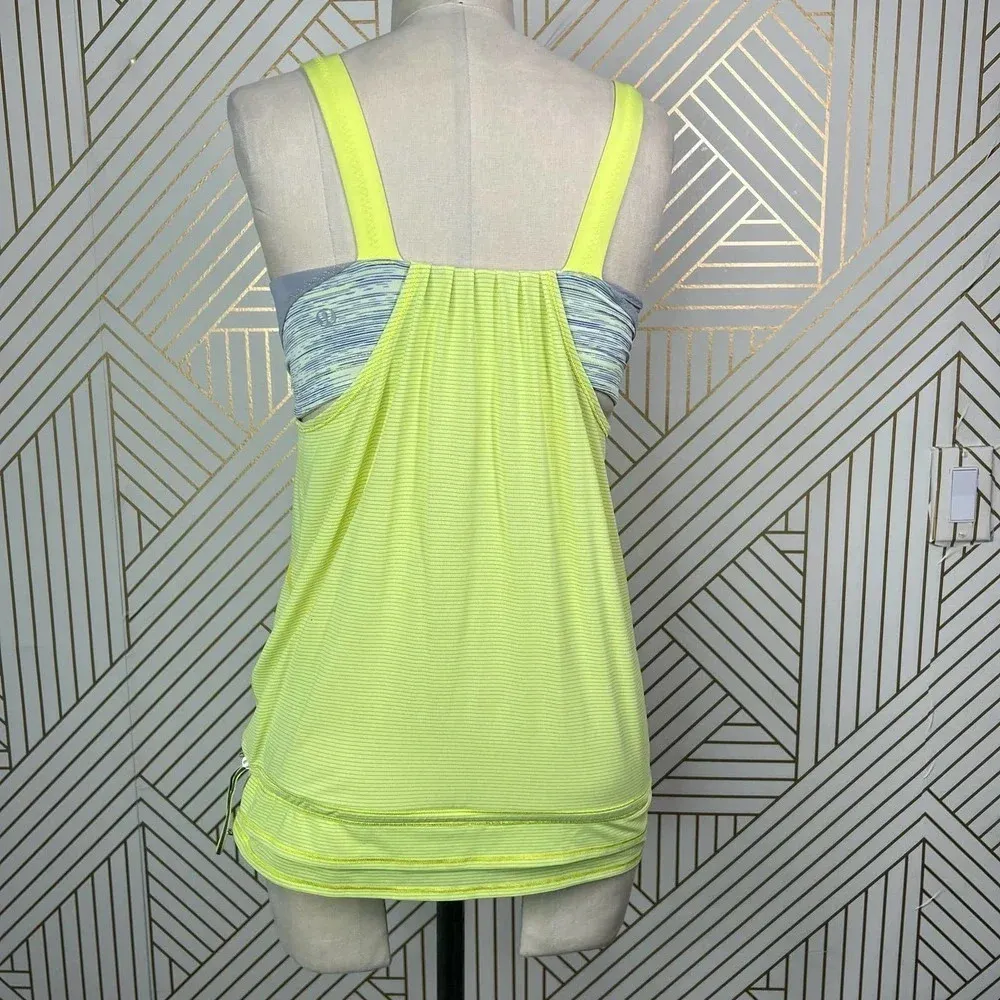 Lululemon Run: Back on Track Tank‎ Top Clarity Yellow Gray Size US 4 - Image 9