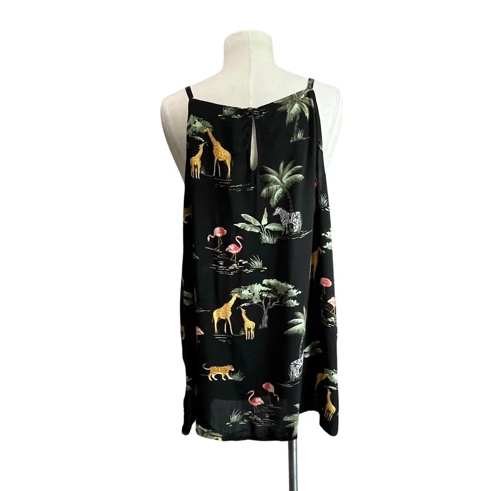 OLD NAVY Black Safari Animal Print Scenic Cami Tunic Tank Size XXL - Image 3