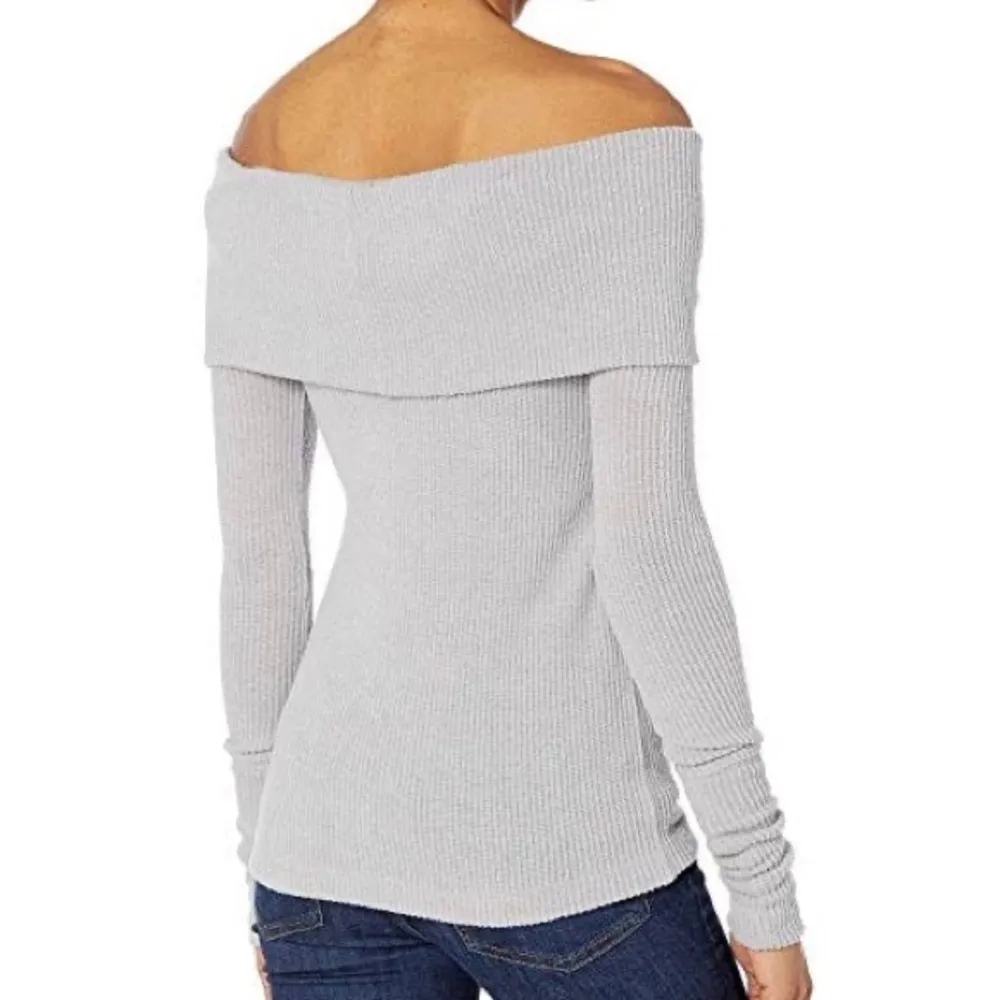 FREE PEOPLE - SNOWBUNNY OFF THE SHOULDER TOP IN GREY - Image 3
