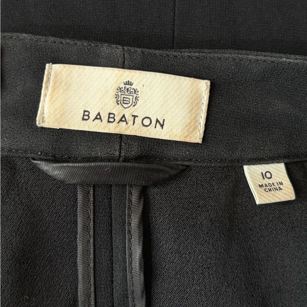 Aritzia Babaton Power Hip Blazer Jacket Black Open Drapey Ruched Sleeves size 10 - Image 2