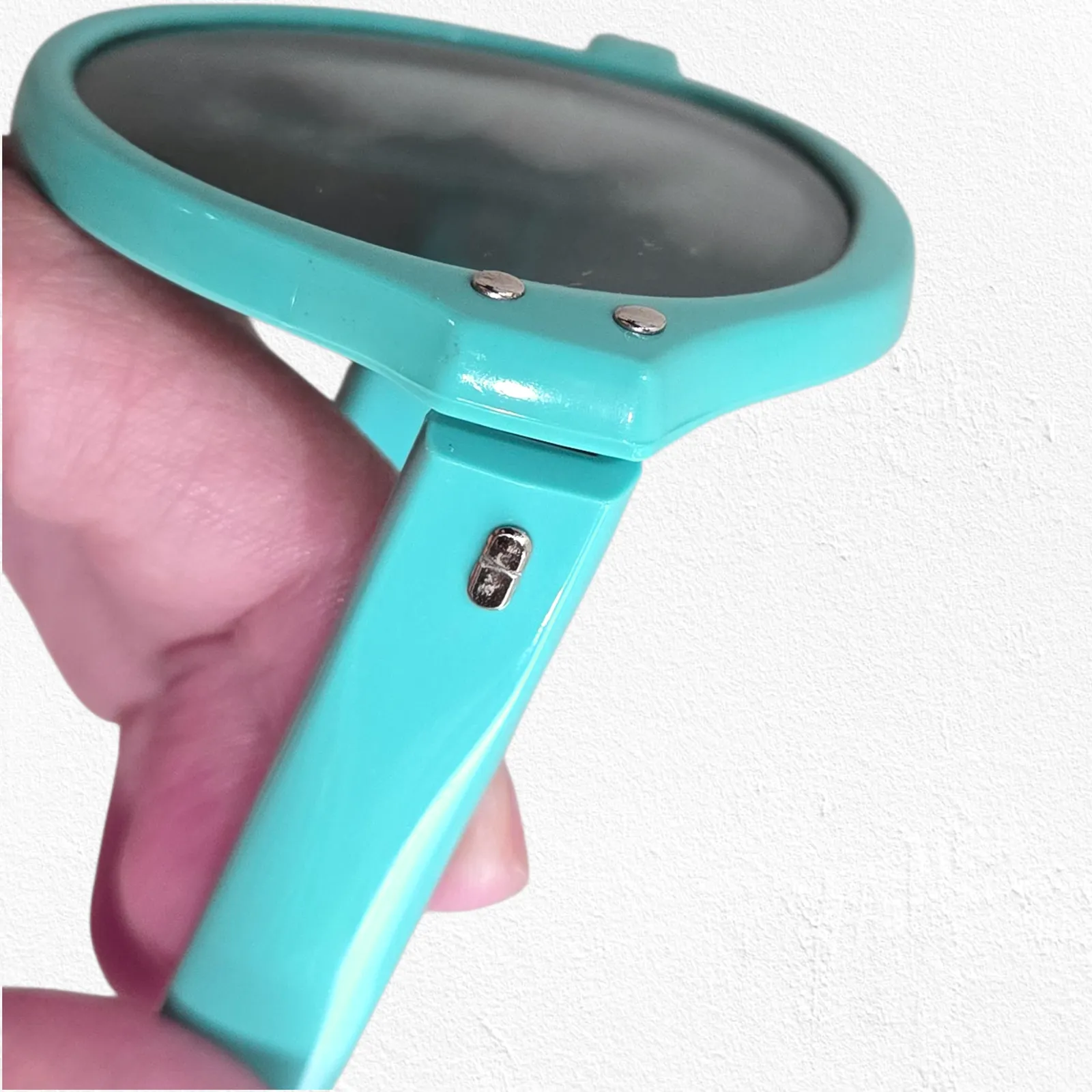 1960s Vintage Aqua Blue Mod Sunglasses Riveted Round Frame Retro Mod Eyewear - Image 4