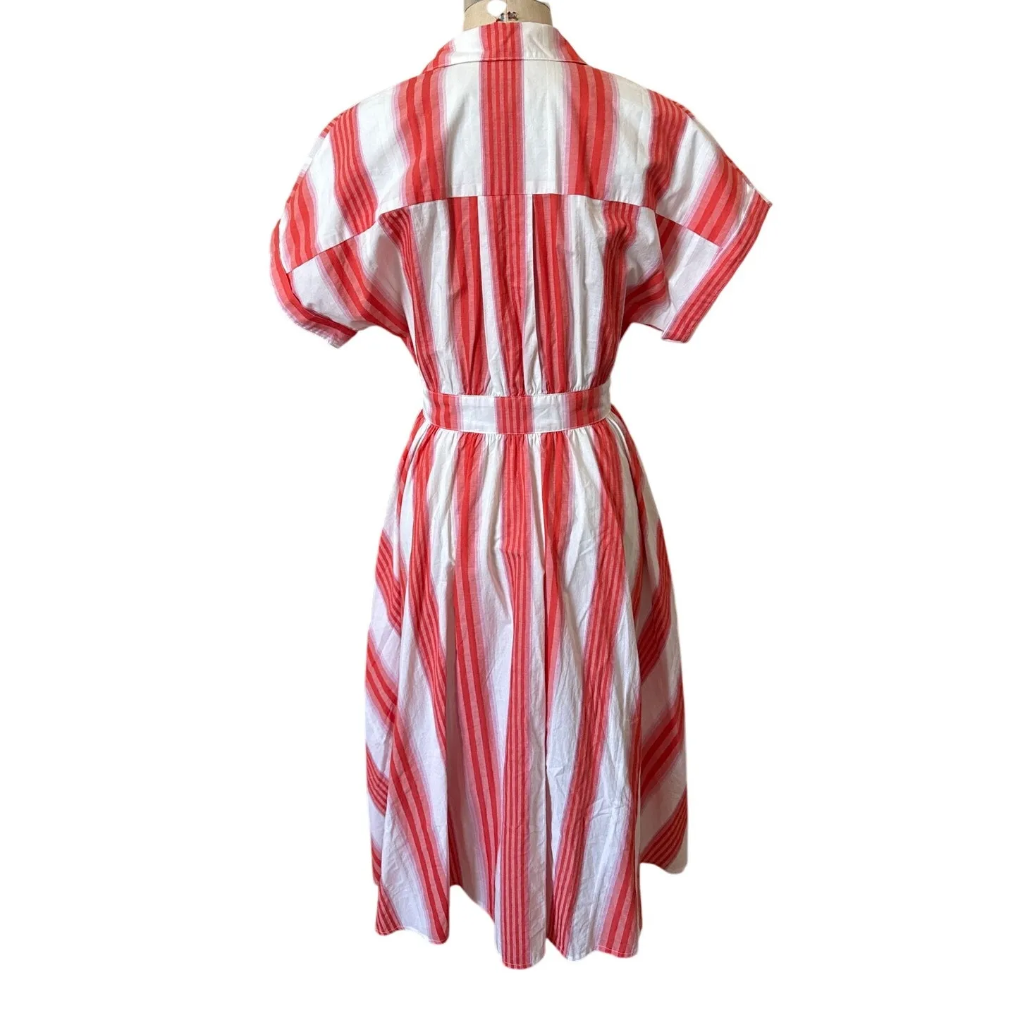 NWOT Never A Wallflower Button Down Shirt Dress in Orange Stripe Size XS - Image 4