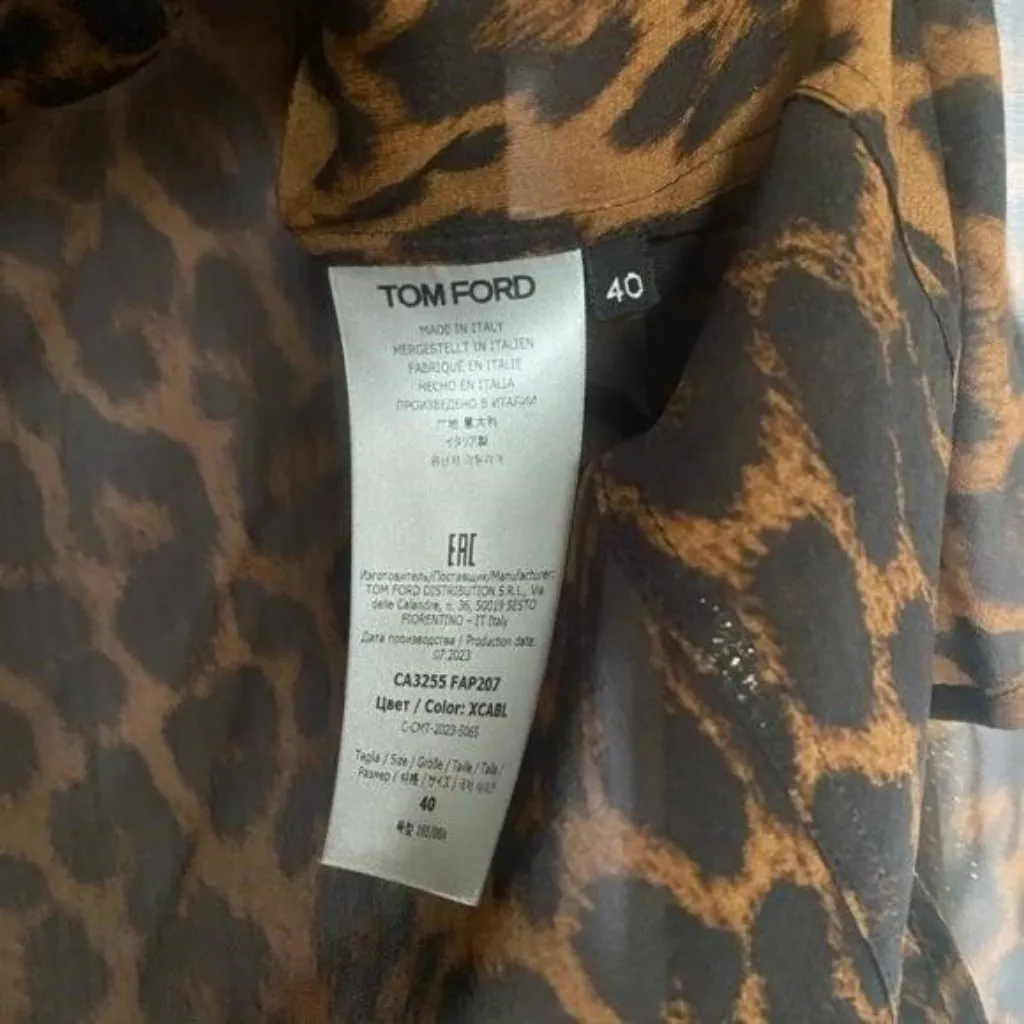 - New 💯 Authentic Tom Ford Leopard Print Long-Sleeved Shirt - Image 5