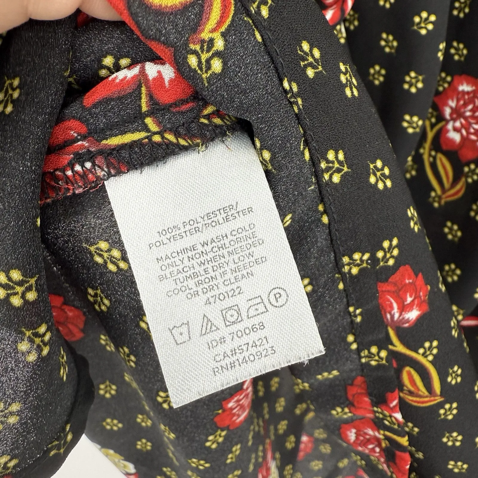 LOFT Outlet‎ Sleeveless Floral Tank Top Blouse Small Black Red Workwear Office - Image 3