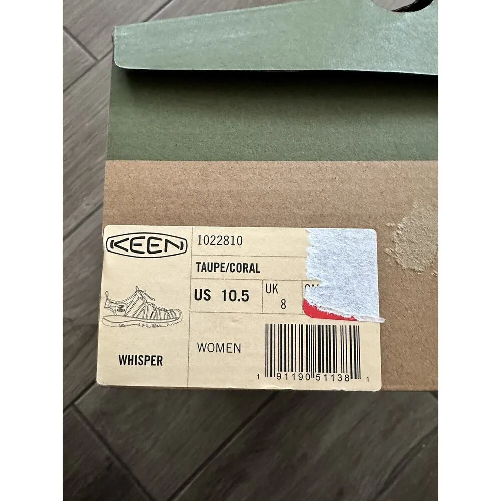 KEEN  Whisper Taupe/Coral waterproof outdoor  Sandal Size 10.5 NWB - Image 9