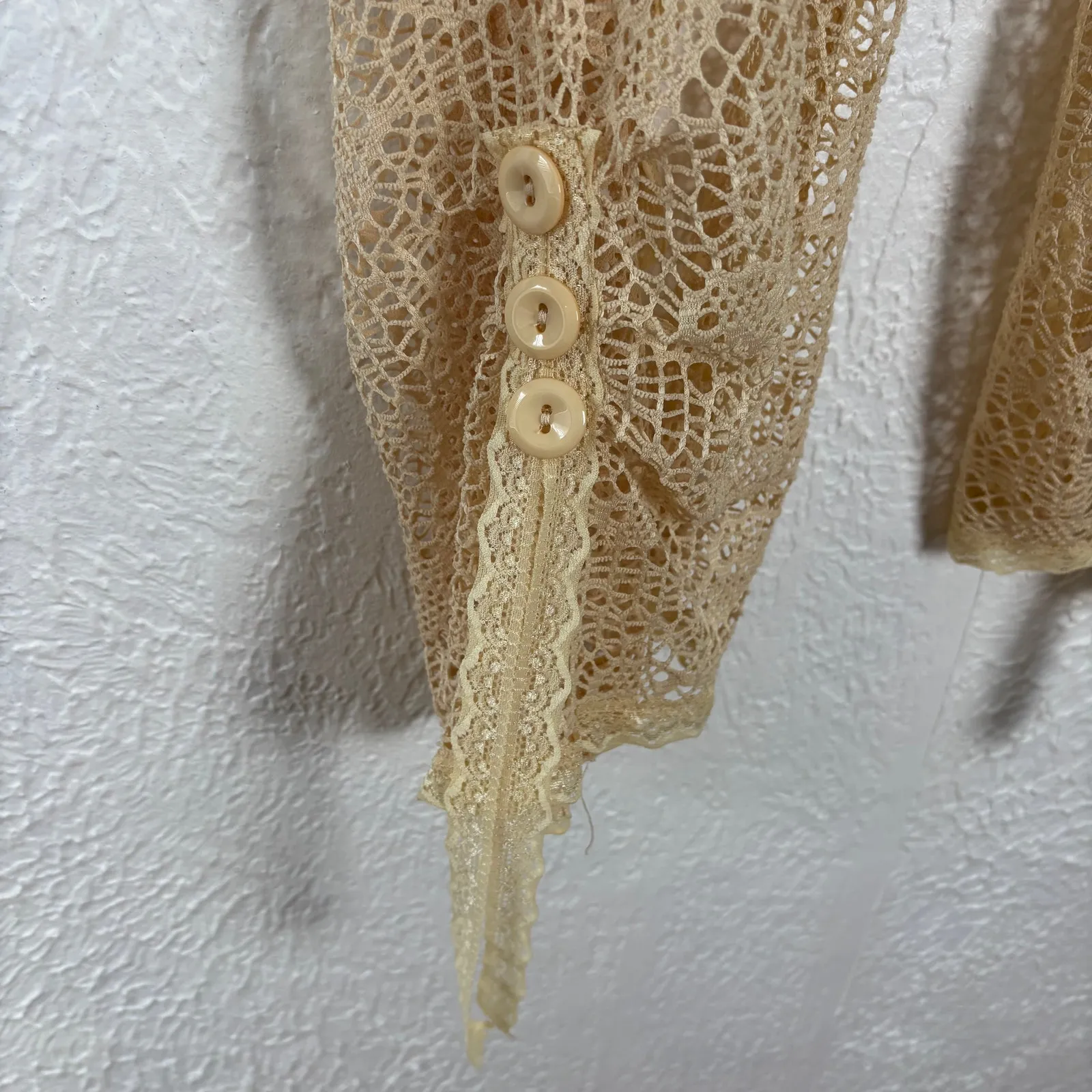 My Pretty Angel Crochet Linen Blend Sleeveless Vest Boho Festival Medium - Image 5