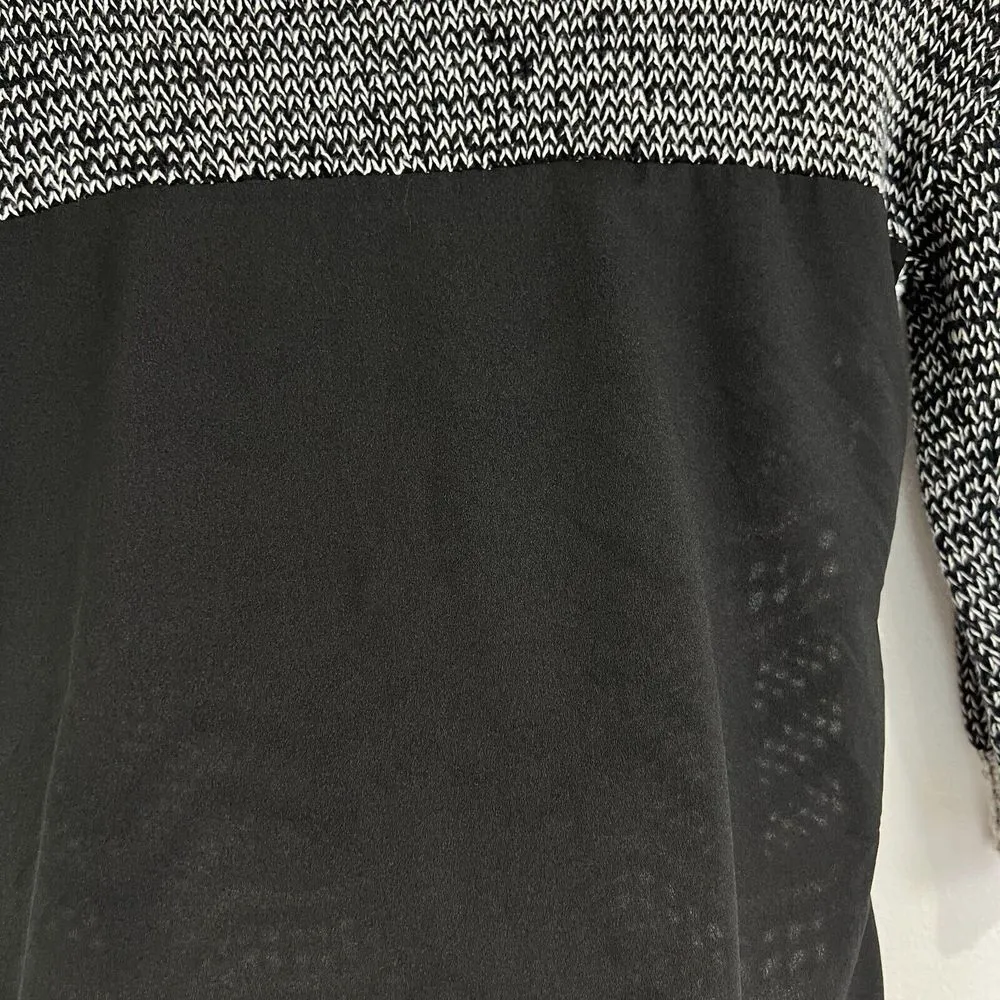 Bke Boutique Black/Gold Womens Small Sweater  3/4 Sleeve Fisherman Knit Pullover - Image 7