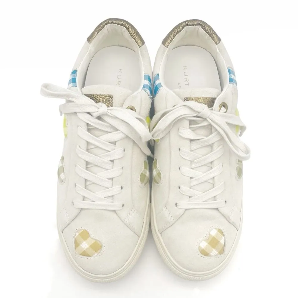 Kurt Geiger Lane Love Sneaker Low Top Lace Up Shoes Gingham Hearts Size 38 | 7.5 - Image 5