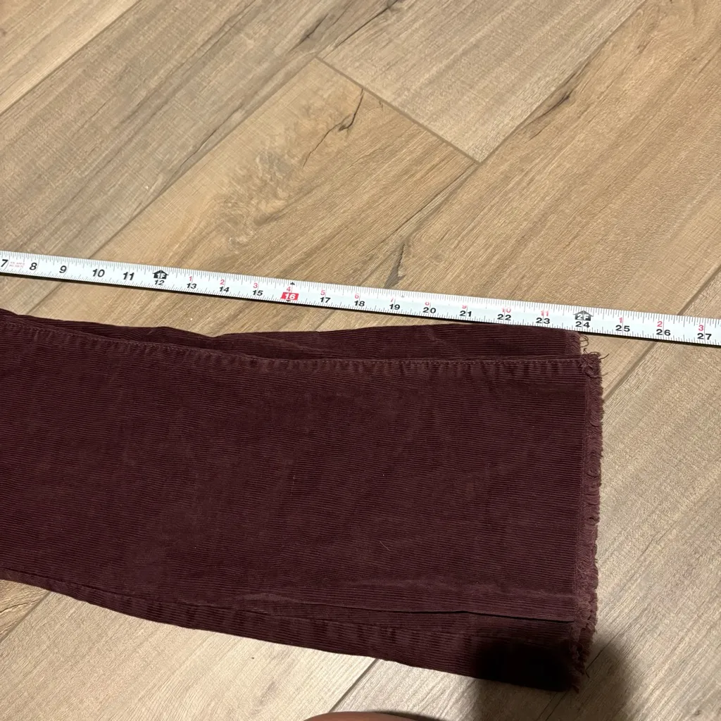 BDG Kick Corduroy Straight Leg Jeans‎ raw hem jeans Burgundy size 26 - Image 9