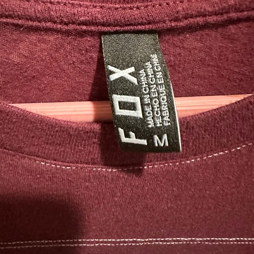 Fox Maroon Short Sleeve Tee with White Graphics Red Size M - Image 3