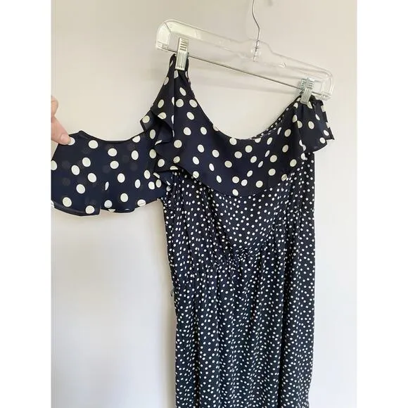 A NEW DAY Women's Polka Dot‎ One Shoulder Midi Dress SZ L - Image 8