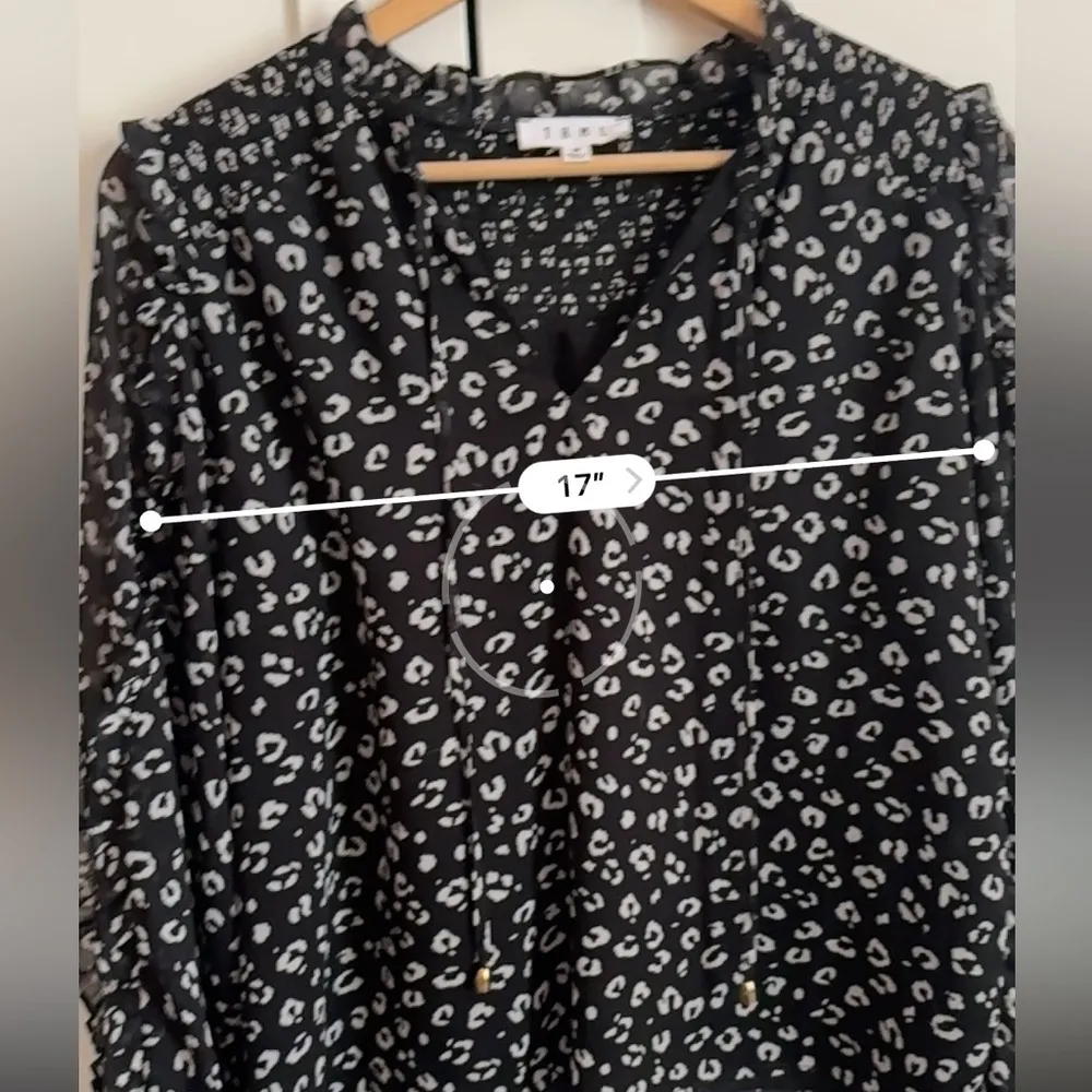 Anthropologie THML Leopard Print Sheer Long Sleeve Blouse size Medium - Image 4