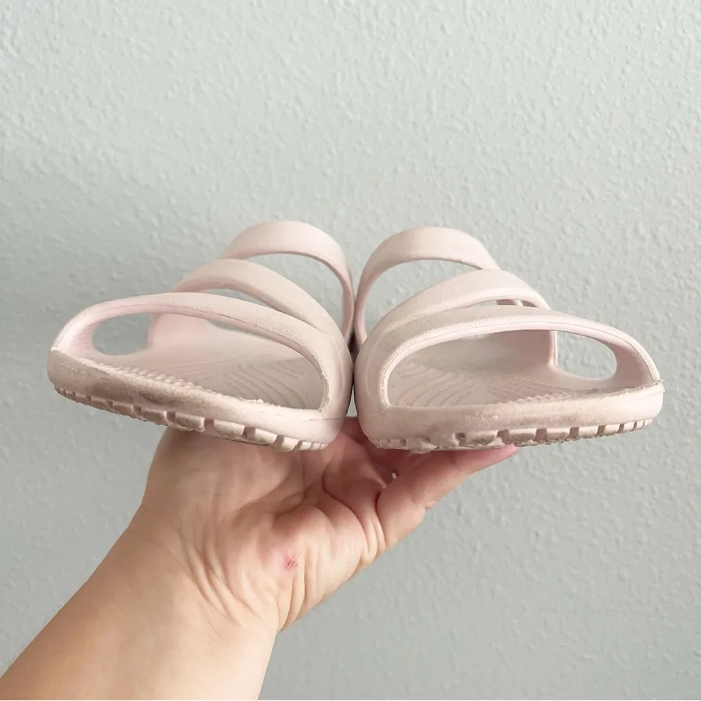 Crocs Swiftwater Sandal Womens 6 Pale Pink Triple Strap Slide 206756 - Image 3