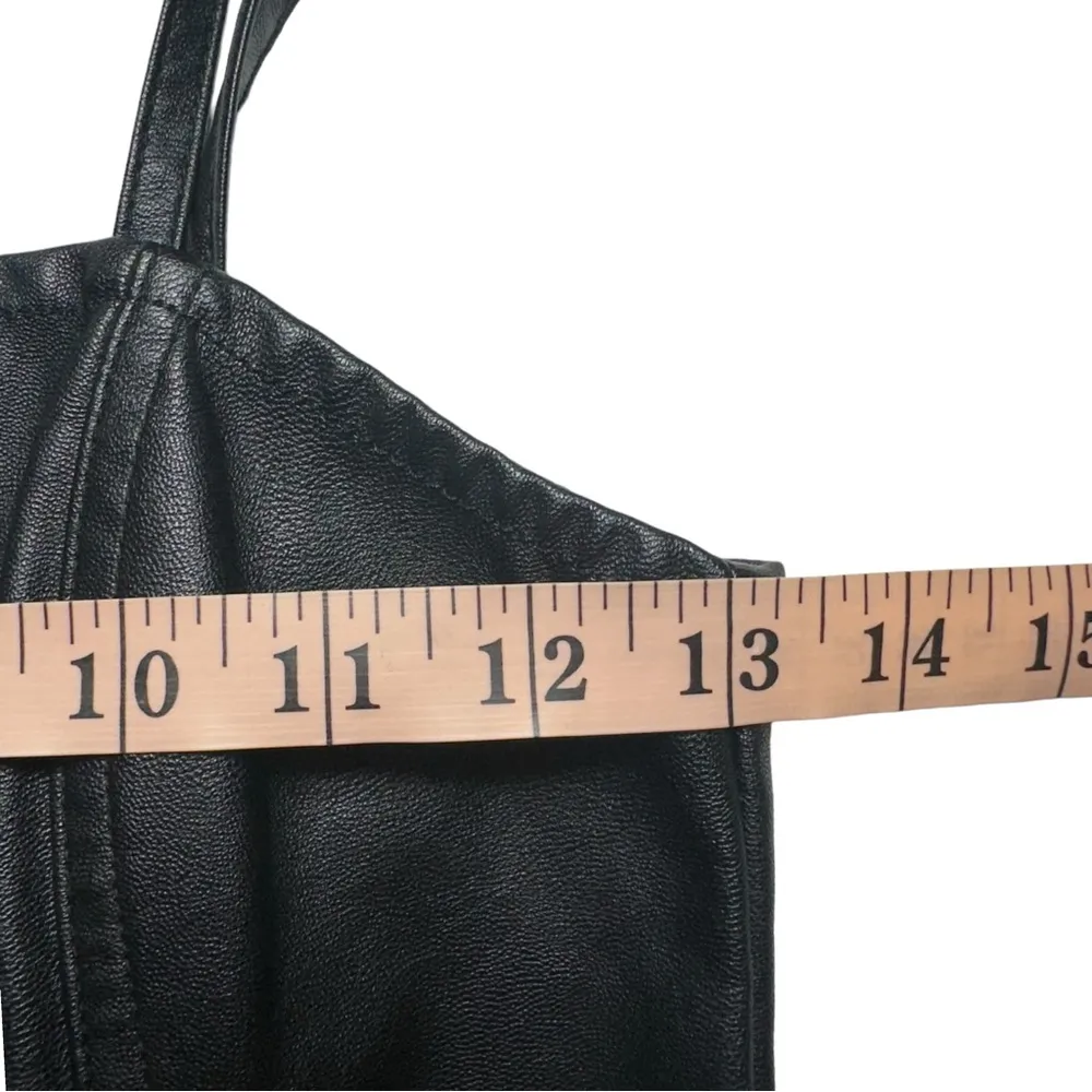 Black Vegan Leather Bodycon Mini Dress Sleeveless size 4 - Image 4