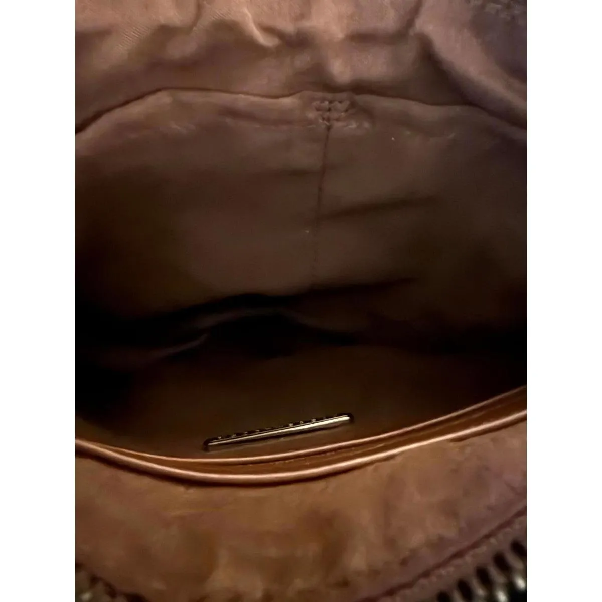 NEW Steve Madden Shoulder Bag Brown Coffee Hobo Purse Inside Pockets Faux Suede - Image 8