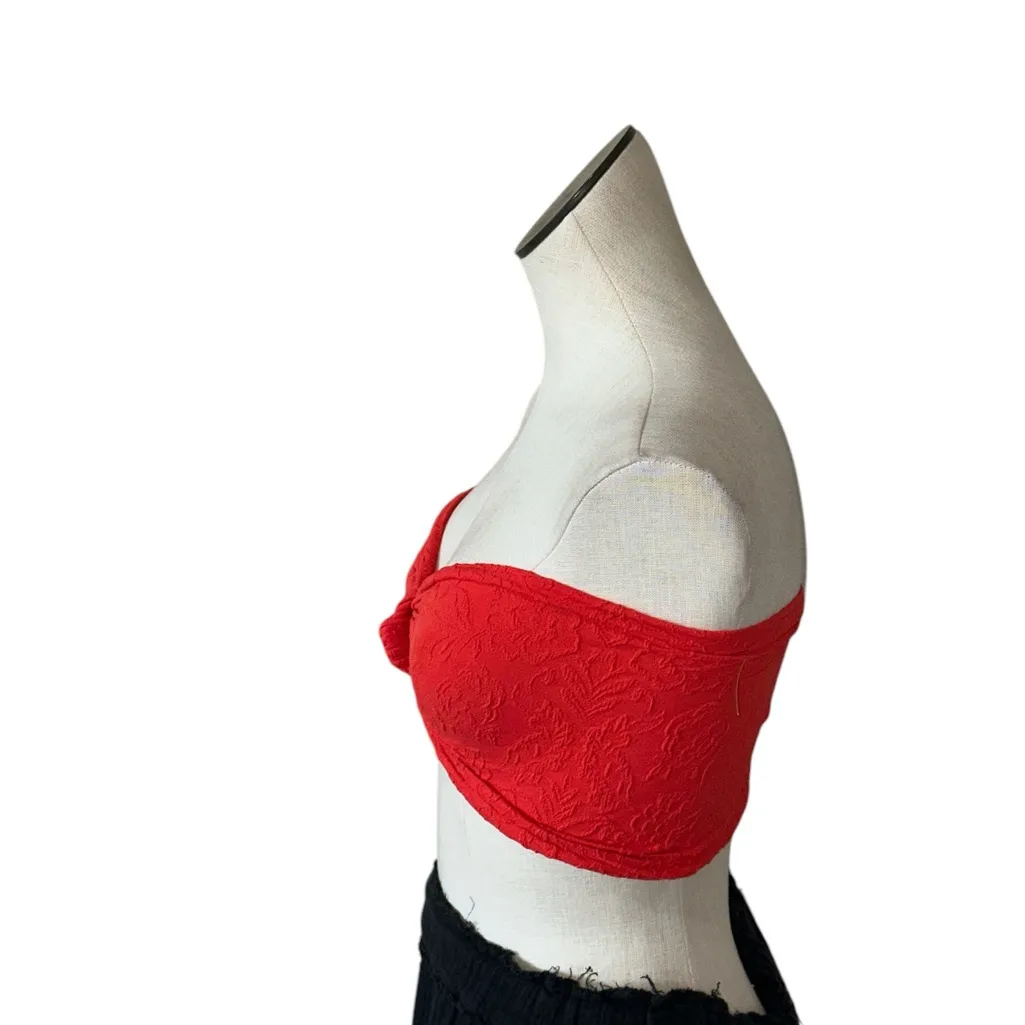 NWOT Intimately By Free People Orange Crop Top Bandeau Knot Front SZ-M/L - Image 4