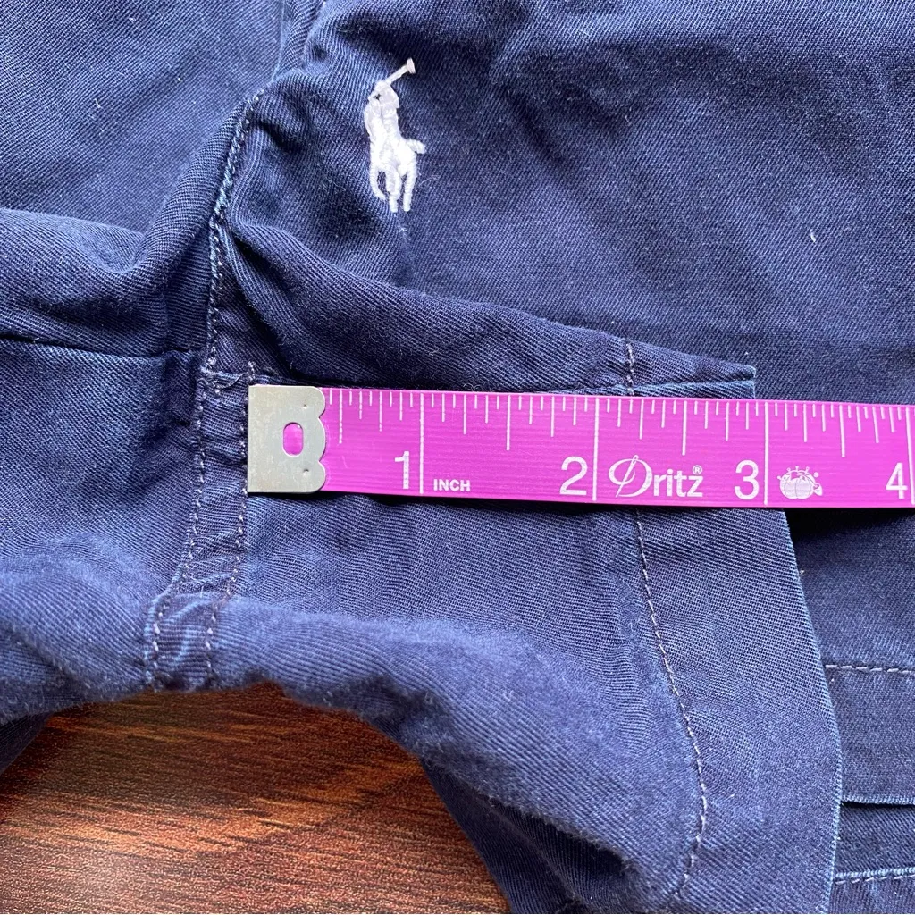 VTG Ralph Lauren Sport All Over White Embroidered Pony Navy 100% Cotton Shorts - Image 6