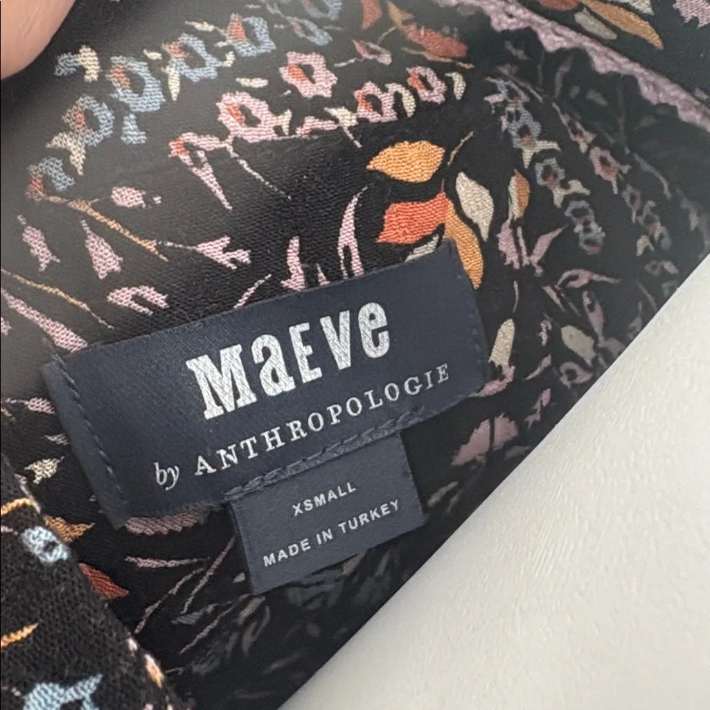 ANTHROPOLOGIE Maeve Amber Long Sleeve Floral Tiered Dress Size XS - Image 9