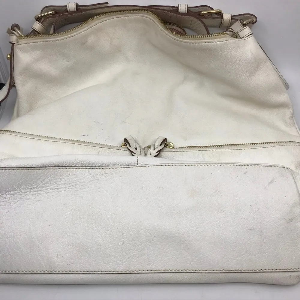 Dooney & Bourke White Large Leather Shoulder Bag - Image 4