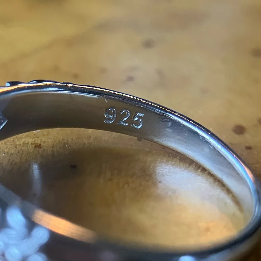 Natural Black Spinel Topaz Sterling Silver Ring Size 5 - Image 6