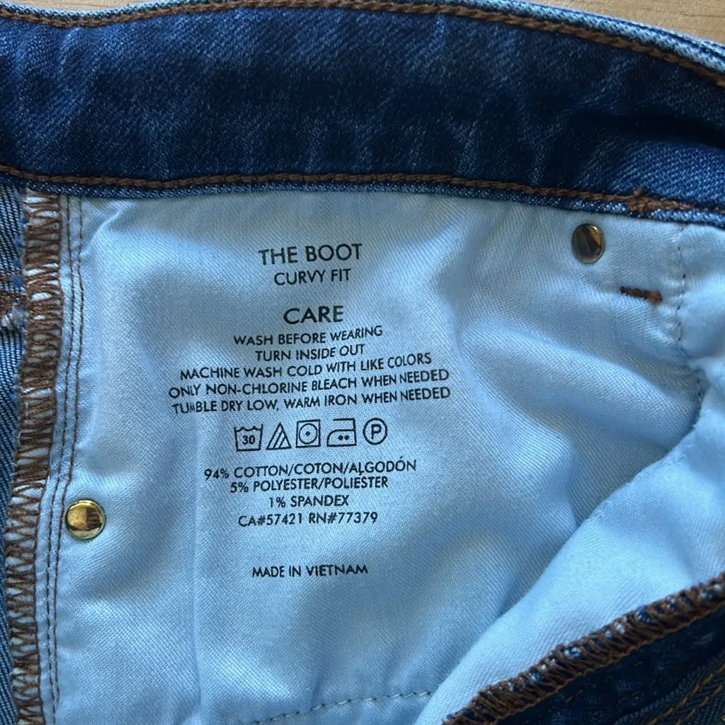 Ann Taylor High Rise The Boot Bootcut Curvy Fit Dark Wash Jeans, 10 - Image 8