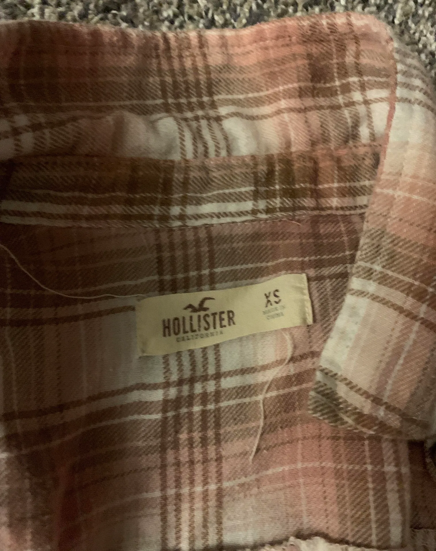 Hollister Flannel Button Down Long Sleeve Pink - Image 2