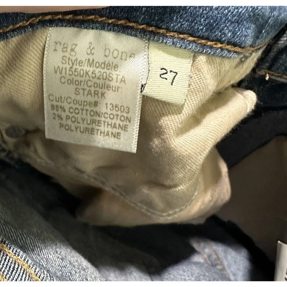 Rag & Bone Women’s Jeans Sz 27x 25 Frayed Hem Cropped High Rise Distressed​ - Image 10
