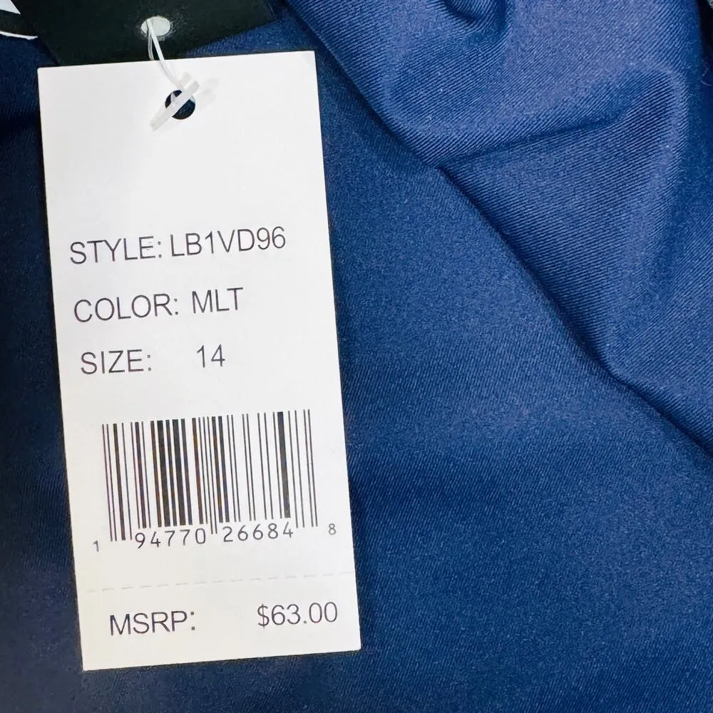 La Blanca SZ 14 Reversible Riviera Swim Bikini Bottoms Shirred Sides Geometric - Image 8