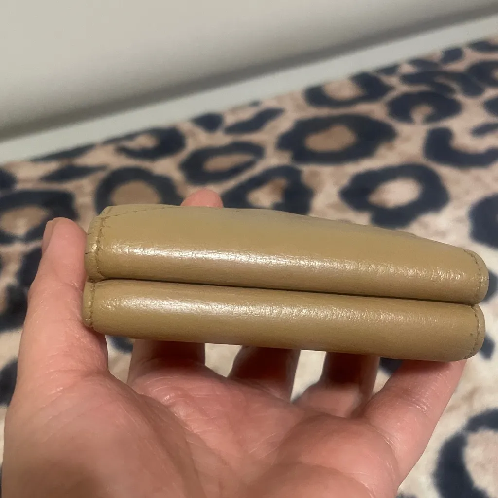 Balenciaga Beige Leather Mini Compact Wallet - Image 7