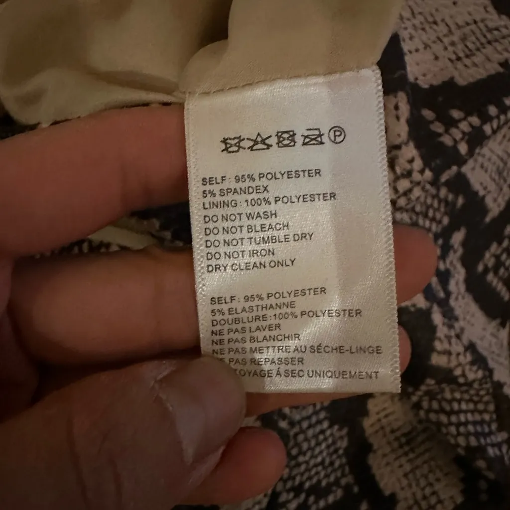 Urban Outfitters UO Snakeskin Print Skirt Faux Leather Button Up Brown Sz S - Image 7