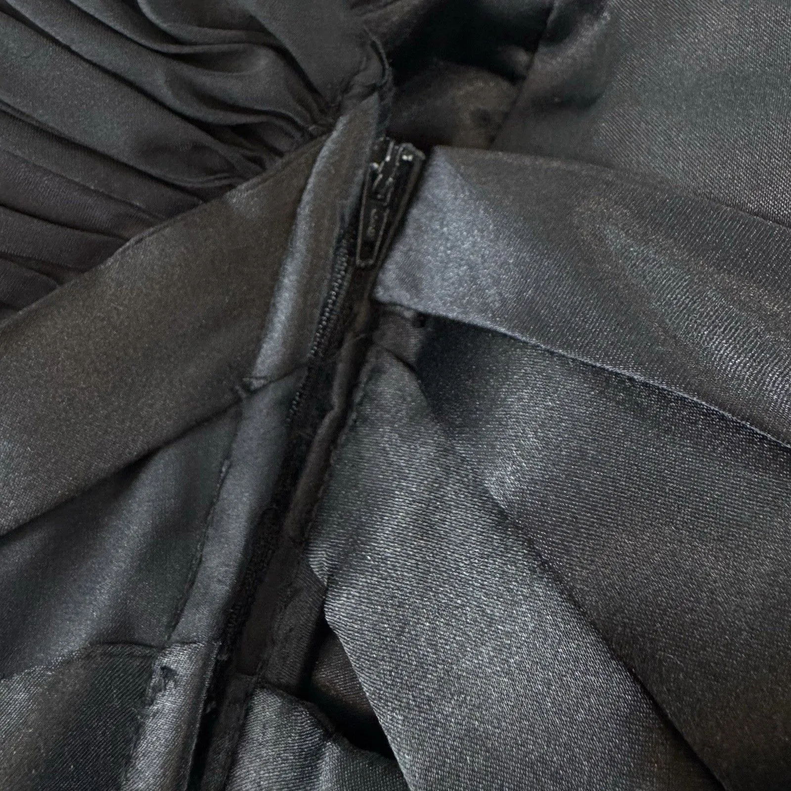 La Femme Black Strapless Evening Gown Maxi Dress 2 Cross Back Formal Pageant - Image 8