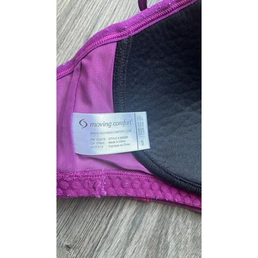 REI Moving‎ Comfort Racerback Full Coverage Pink Purple Alexis Sports Bra Small - Image 3