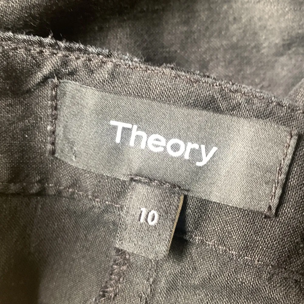 Theory Caliver Cargo Button Fly Linen Black Shorts Sz 10 - Image 8
