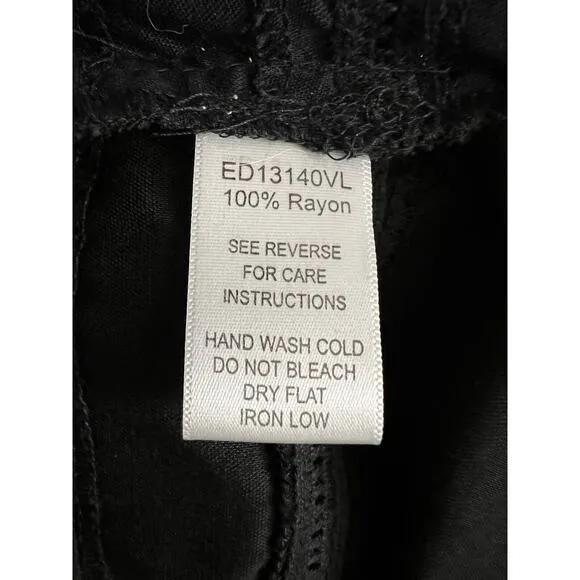 En Creme Women's Simple Eyelet Style Lace Trim Strappy Dress‎ Black M NWOT Size M - Image 9