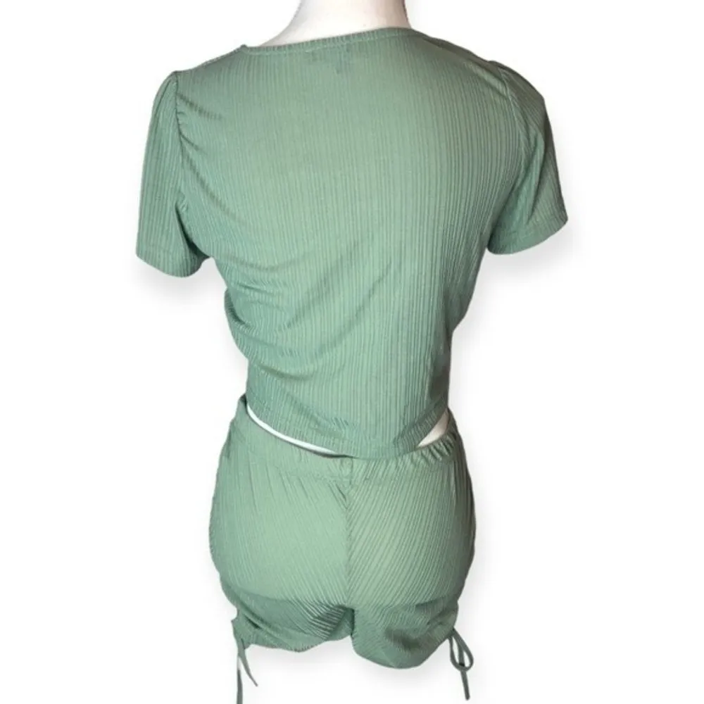 Lemite Ribbed Sage Green Ruched 2 - Image 8