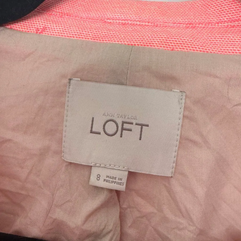 Ann Taylor Loft Women’s 8 Pink Coral Blazer Jacket Career Office Core - Image 2